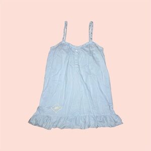 Vintage 2002 Light Blue Cotton Babydoll Nightgown Slip
